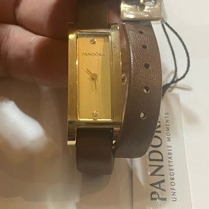 Authentic Pandora 18K Gold Double Oblong Watch